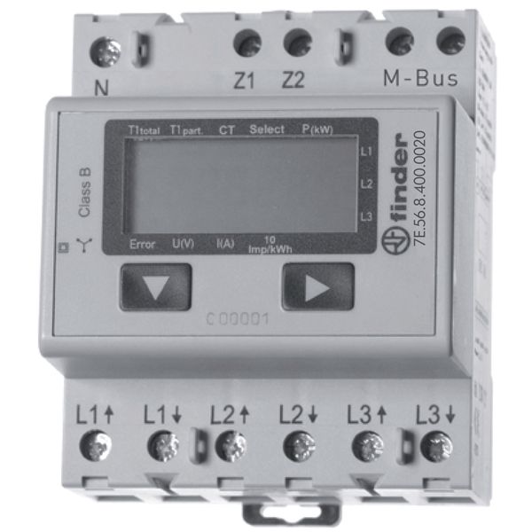 Energy meter 70mm.current transform.LCDisplay 3X 6A/230/400VAC/M-Bus (7E.56.8.400.0030) image 1