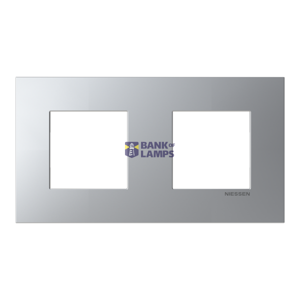 Frame 2-gang - Niessen logo - Silver image 1