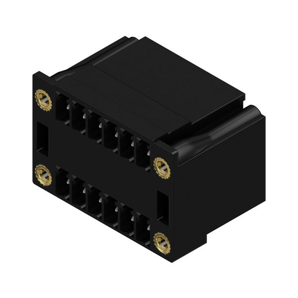 PCB plug-in connector, male header, Flange, THT solder connection, 3.81 mm, Number of poles: 12, 90°, Solder pin length (l): 3.2 mm, tinned, black, Box image 2
