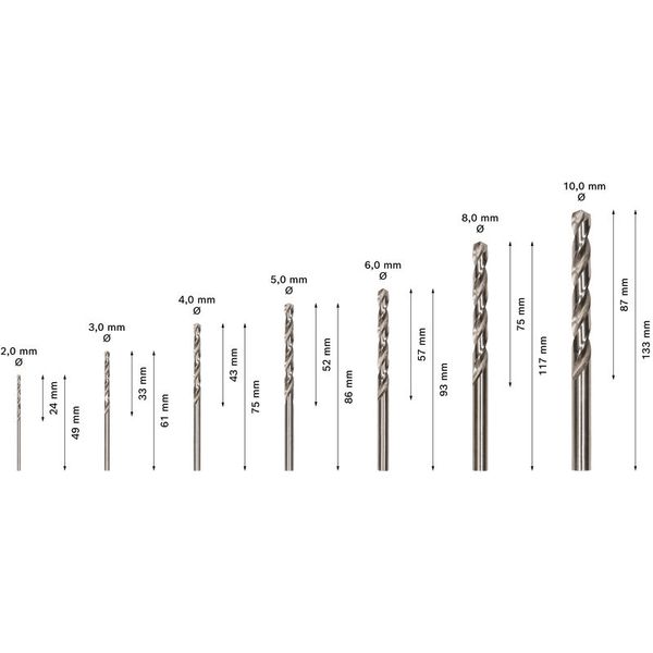 7-piece Mini-X-Line metal drill bit set HSS-Co, 135° 2- 10 mm 7 pcs. image 1