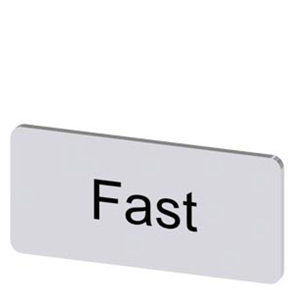 Labeling plate 12.5 x 27 mm, silver-colored label, labeling: Fast image 1