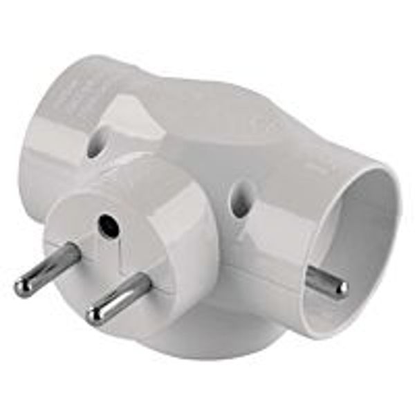 EMOS Power strip 250V/16A triple 3×2P round IP20 white image 1