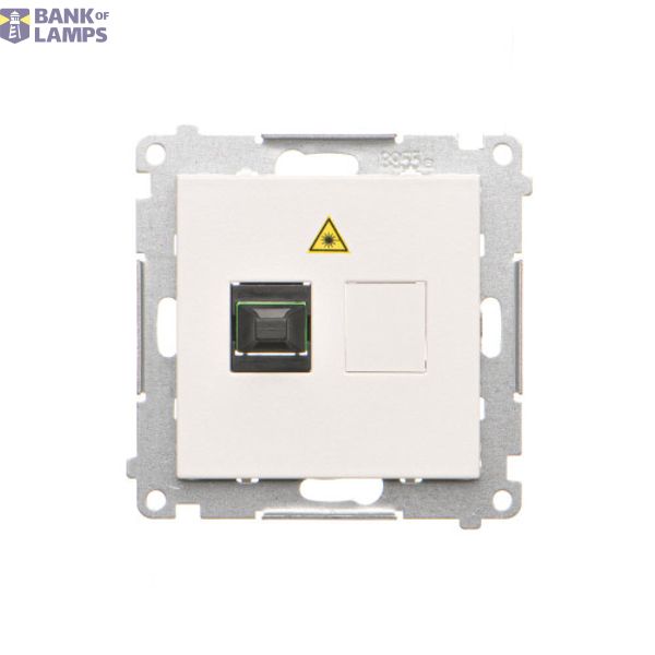 Single fiber optic socket, white matt image 1