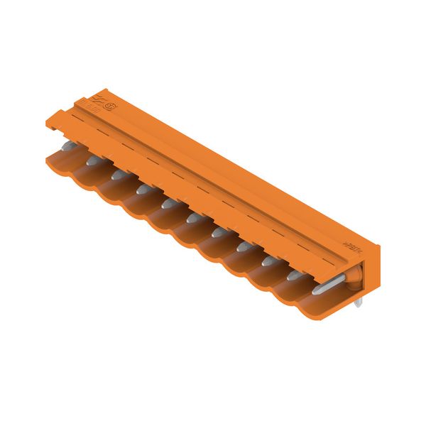 PCB plug-in connector, male header, open side, THT solder connection, 5.00 mm, Number of poles: 11, 90°, Solder pin length (l): 3.2 mm, tinned, orange, Box image 2