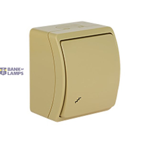 VW-3 Koala Two-Way Switch surface mounted IP44 beige VW 153-04 image 1