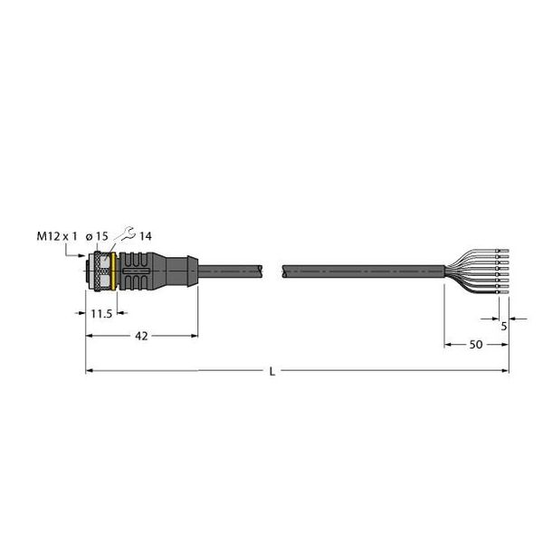 Actuator and Sensor Cable, PVC Connection Cable   RKC8T-5/TEL image 1