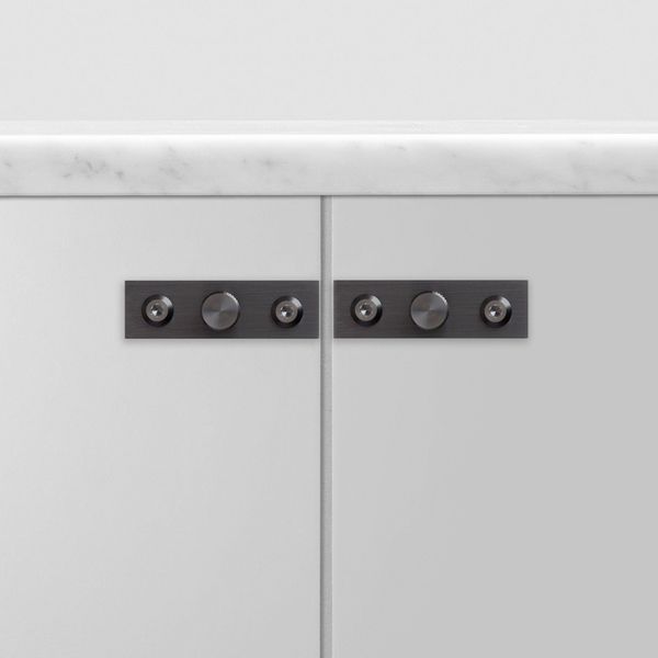 FURNITURE KNOB / PLATE / LINEAR / GUN METAL image 2