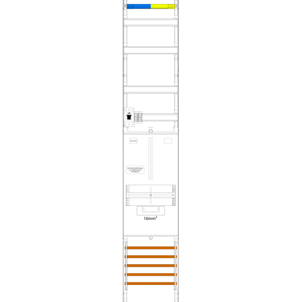 Meter field VZ6-16-HSS, H=1350mm, 1 field, 1-3.HZ 16mm², 1 HSS, Vert. 2r (VZ6-16-HSS) image 1