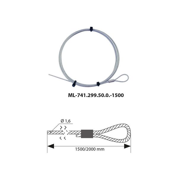 Suspension steel cable, 1.5x1500mm image 1