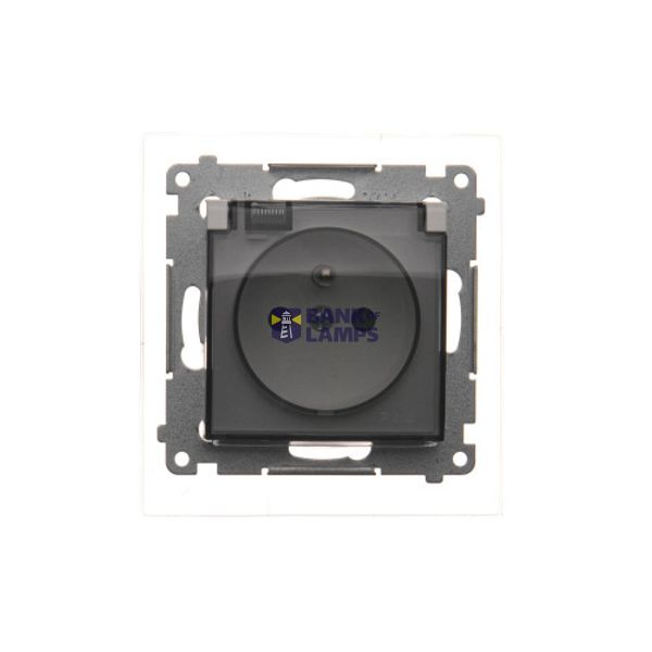 IP44 single socket outlet - with Premium frame seal - transparent flap, (module), 16A, 250V, Screw, white image 1