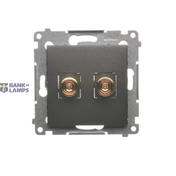 Loudspeaker socket, anthracite, metalic image 1