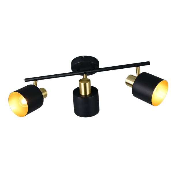 Eva spotlight 3-pc E14 black/gold image 1