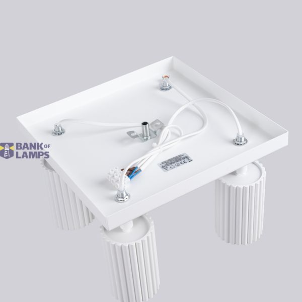 MODERN CEILING LAMP WHITE CARBON REFLECTORS ON A ROSECAKE FOR DINING ROOM image 7