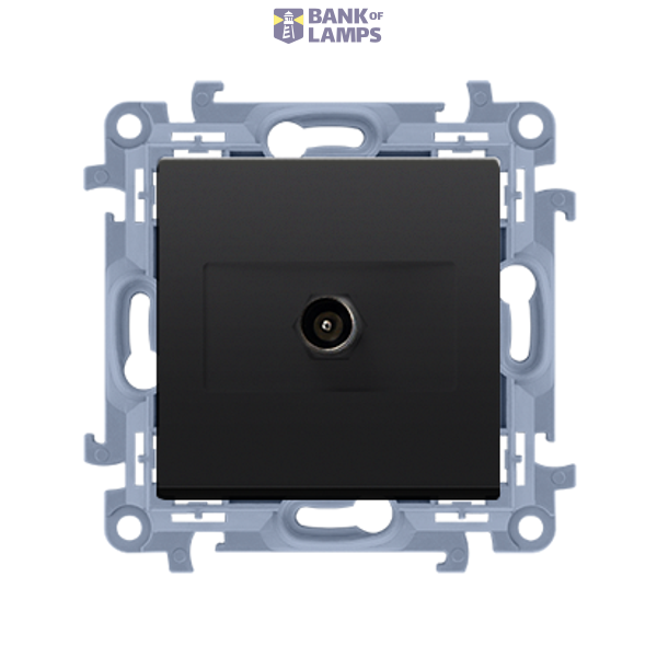 Single TV socket final, black matt image 1