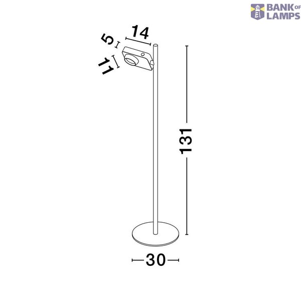 Touch Dimmable Sandy Black Aluminium & Steel  LED 9 Watt 220-240 Volt 717Lm  3000K IP20  L: 30 W: 30 H: 131 cm image 2