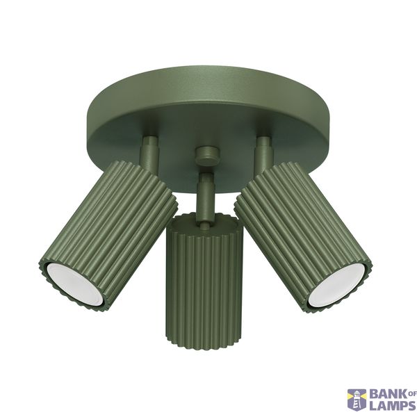CARBON CEILING LAMP WITH REFLECTORS ON A ROUND OLIVE HEADLINING 3XGU10 image 10