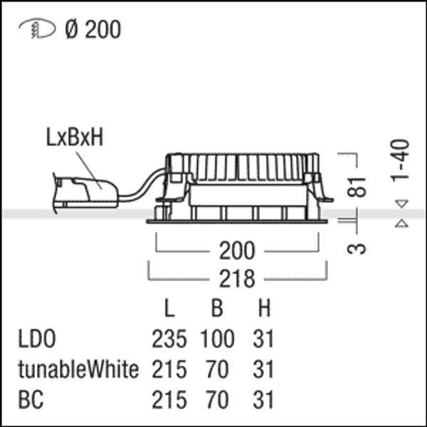 P-INF R200L 2500-927-65 LDO WH WH - LED ceiling-recessed luminaire image 3