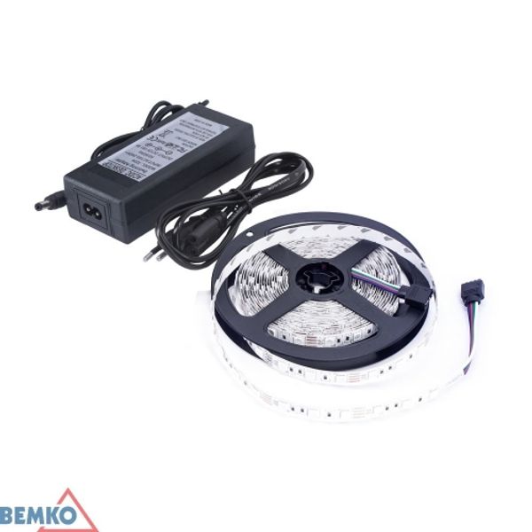 LED STRIP + POWER SUPPLY 12V 24W DC 2835 300LED/5M IP20 NEUTRAL WHITE image 1