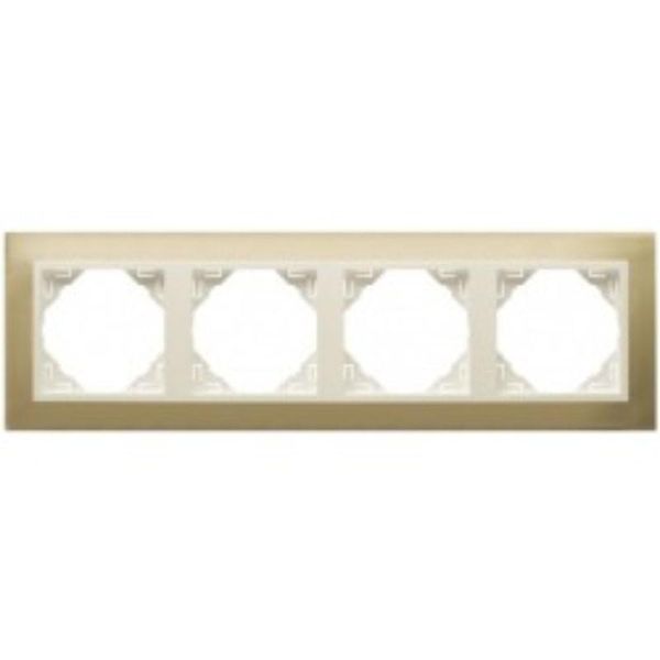 FOUR-GANG FRAME GOLD/PEARL image 1
