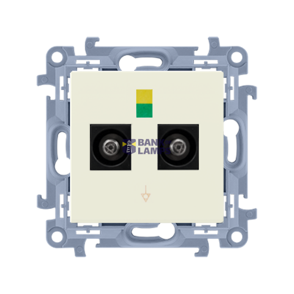 Double equipontential socket, cream white/electro white image 1