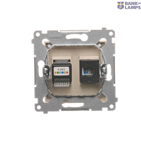 Quadruple socket outlet with Schuko earthing and shutters, surface mounted - Scandinavian version, (Complete product), 16A, 250V, Screw, white image 1