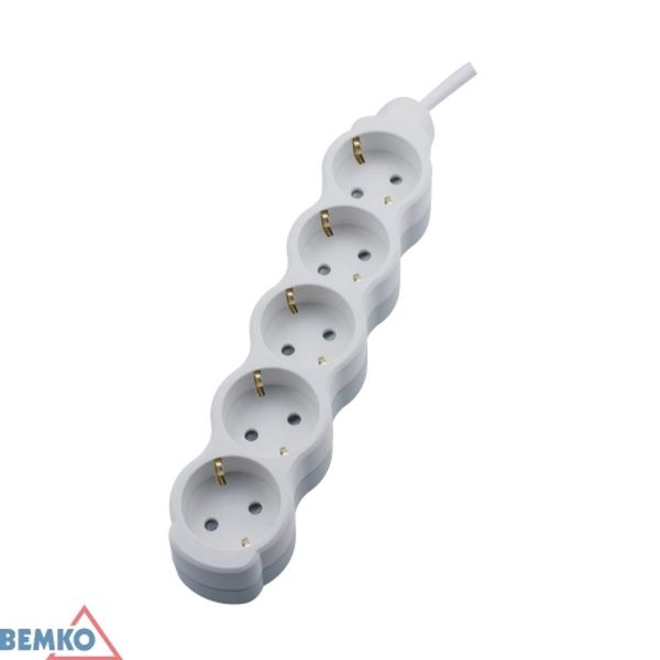 EXTENSION CORD NA SCHUKO 5X 2P+Z 1.5MM X 5.0M image 1