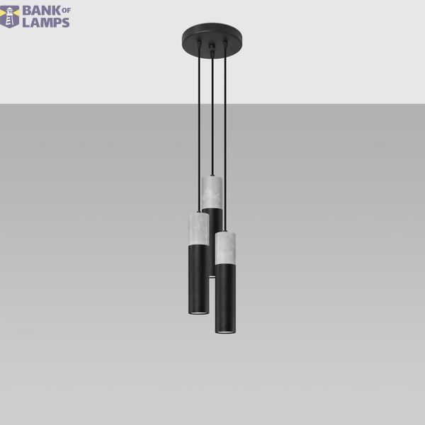 HANGING LAMP BORGIO 3P BLACK GU10 3X40W IP20 image 3