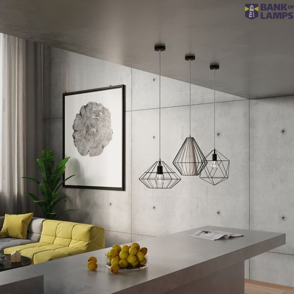 DEMI BLACK HANGING LAMP E27 1X60W IP20 image 5