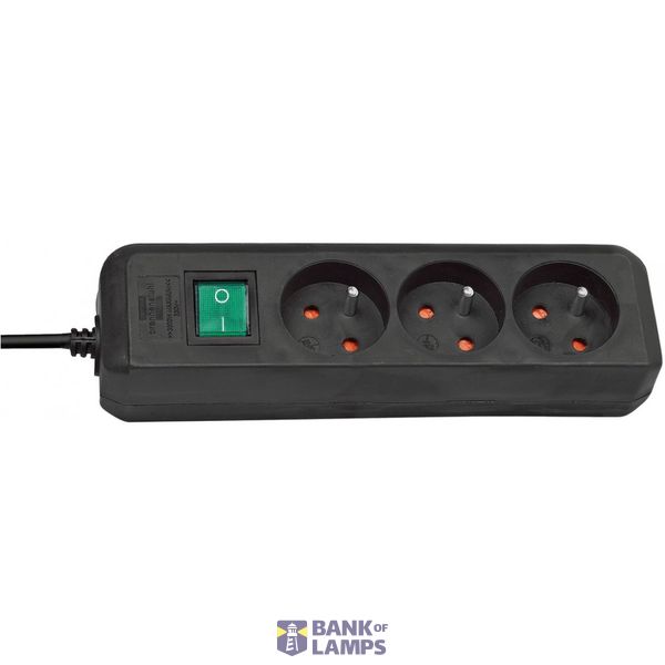 Eco-Line extension lead with switch 3-way black 1,5m H05VV-F 3G1,5 *FR* image 1