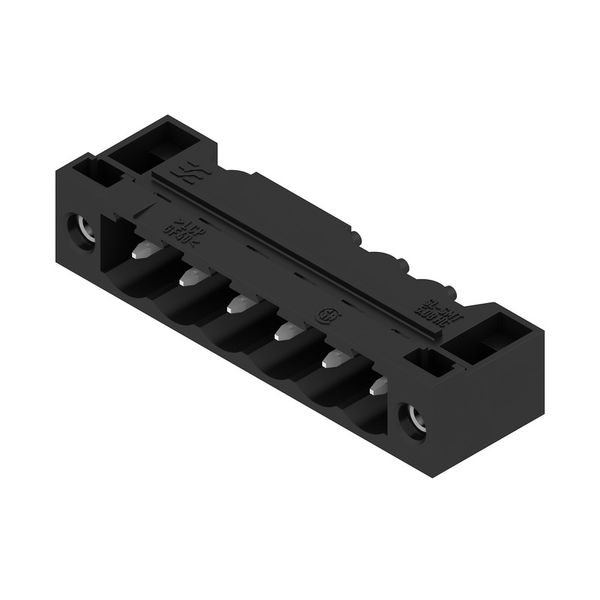 PCB plug-in connector, male header, Flange, THT/THR solder connection, 5.08 mm, Number of poles: 6, 90°, Solder pin length (l): 1.5 mm, tinned, black, Box image 2