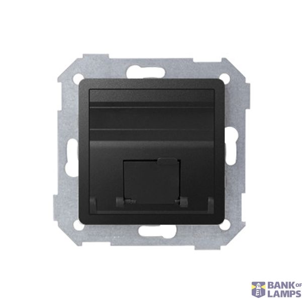Single angled Keystone IT/telephone socket cover, Graphite image 1