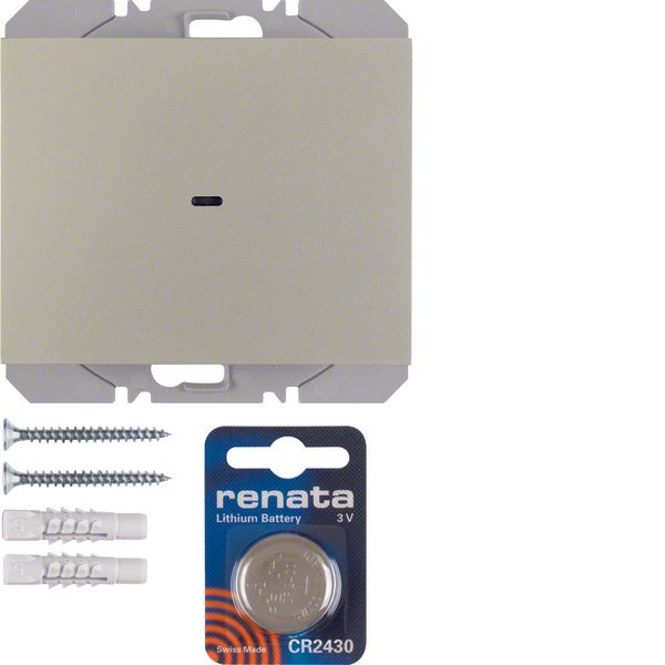 KNX radio wall-transmitter 1gang flat quicklink, K.5, stainl. steel ma image 1