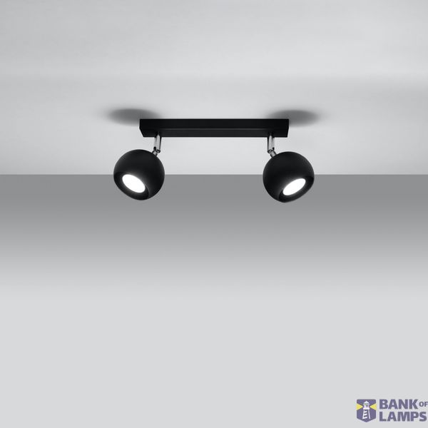 CEILING LAMP OCULARE 2 BLACK GU10 2X40W IP20 image 4