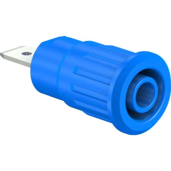 4 mm socket, flat plug connection, mounting Ø 12.2 mm, CAT III, CAT IV, blue, 49.7073-23 image 1