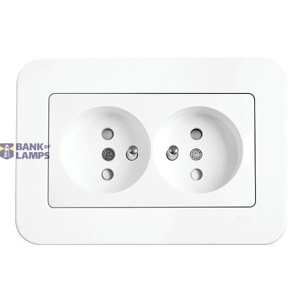 Linnera-Rollina Two Gang UPS Socket CP White image 1