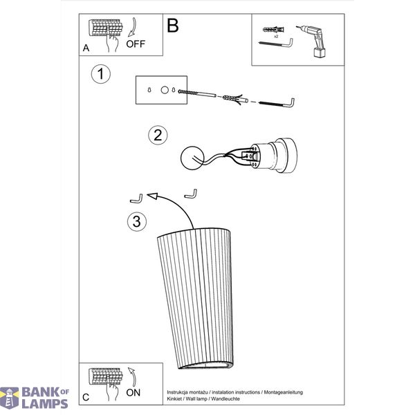 CERAMIC WALL LAMP LANA E27 1X60W IP20 image 4