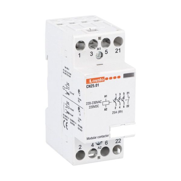 Modular contactor, three-pole or four-pole, 25A AC1, 220...230VAC (3NO+1NC)) image 1