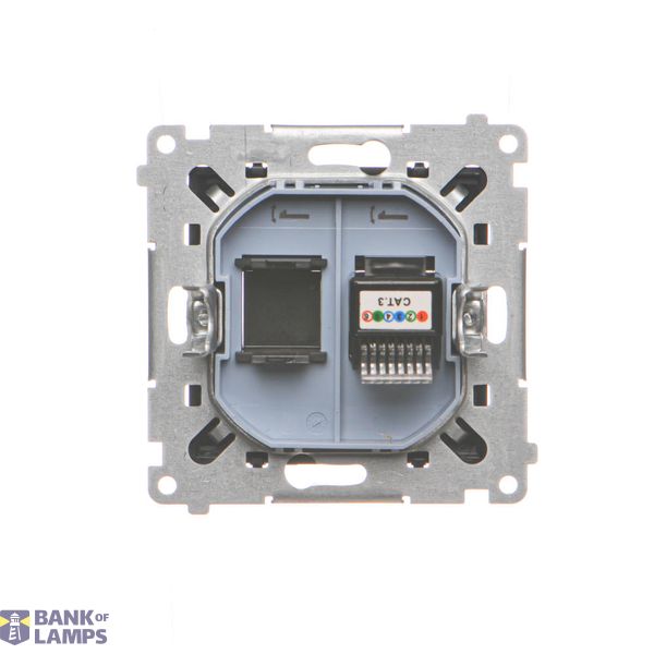 Aerial socket type "F" + computer socket RJ45 cat.6, white image 1