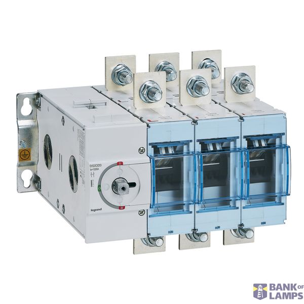 Manual source changeover DSX size 2 320A 3 poles - Rated current = 320A - for mounting on plate image 2