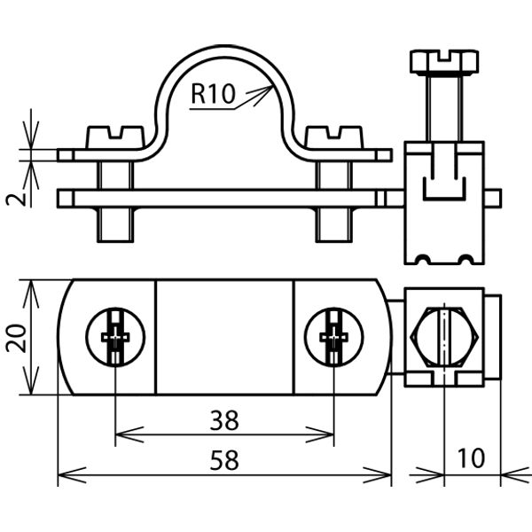 EB clamp for HVI Cond., St/tZn StSt D 20mm, cross-sectional area 4-95  image 2