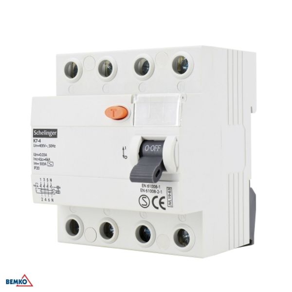 DIFFERENTIAL CURRENT CIRCUIT BREAKER AC 4P 63A 30mA image 1