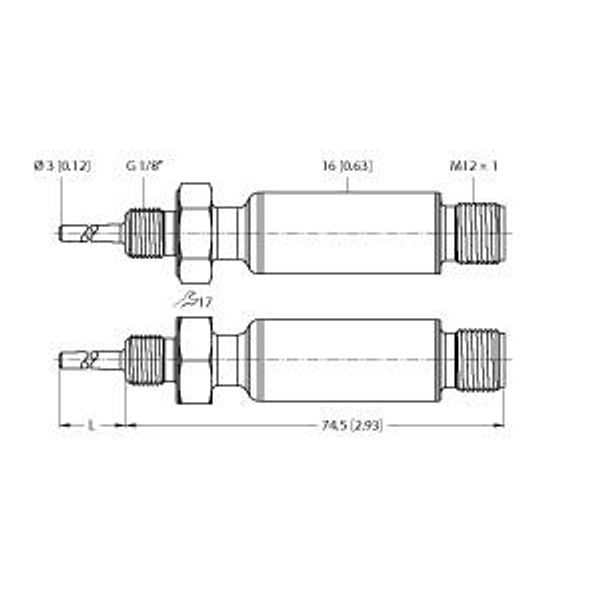 Temperature Detection Stainless Steel Transmitter with Integrated Probe   TTMS-103A-G1/8-LIUPN-H1140-L013 image 1