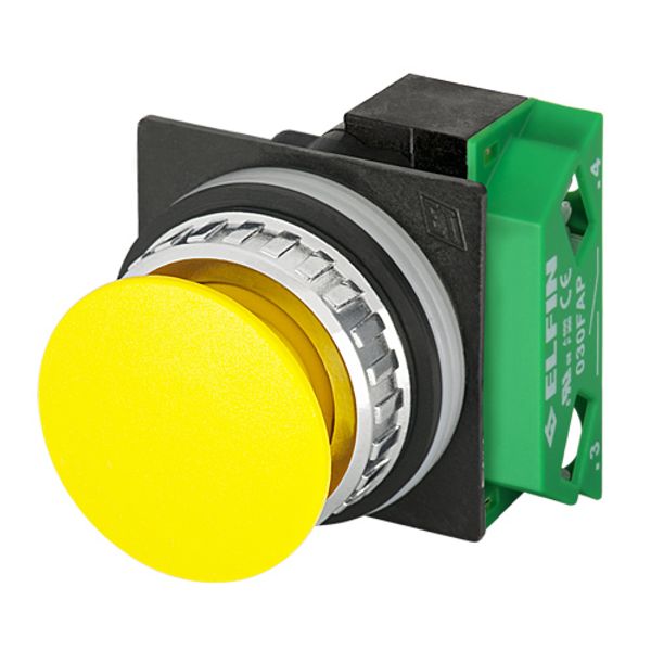 Mushroom push-button Ø 35, momentary, yellow, N.O. image 1