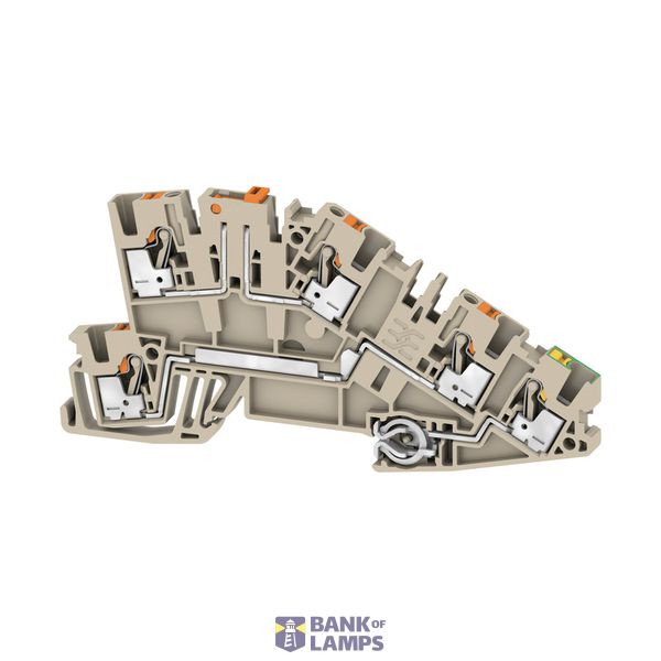 Multi level installation terminal block, PUSH IN, dark beige, 2.5 mm², image 2