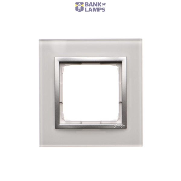 Single frame, glass, silver pearl image 1