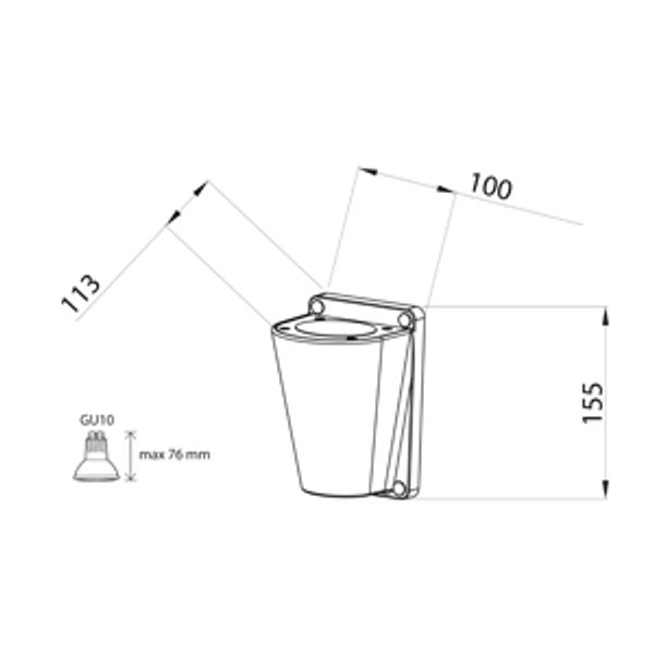 Outdoor luminaire AVN03GH IP44 50W GU10 G C GH image 2