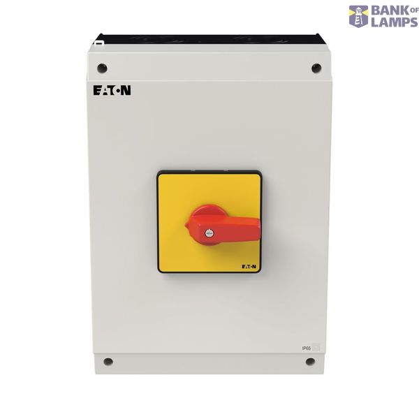 P3 On-off switch, 80 A,Surface mounting, 3 pole, Form I5, Red, Short t image 2