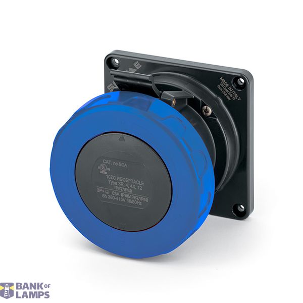 RECEPTACLE 60A 3P 4W 9h IP67 3Ø250V image 1