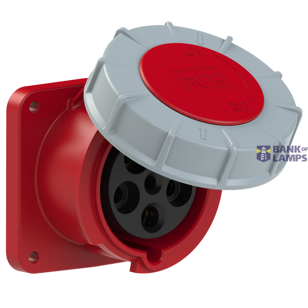 Straight panel socket 63A 5P 6h IP66/67 image 1