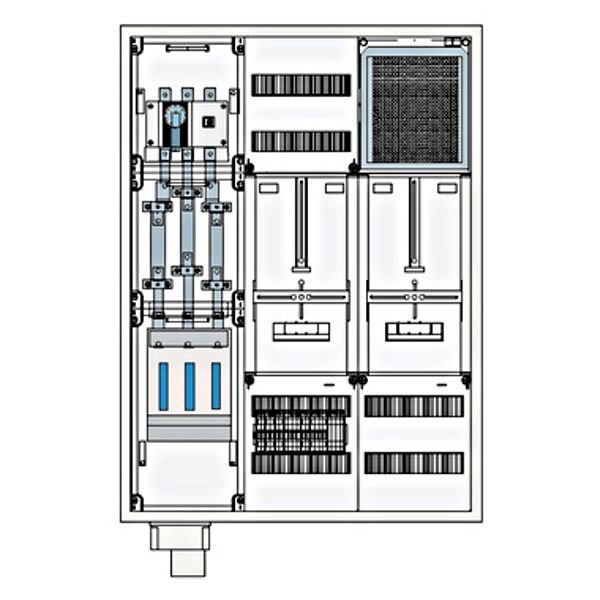 Transformer measuring cabinet 250A EnBW, 5-pole IP41 RAL9016, H=1100mm image 1